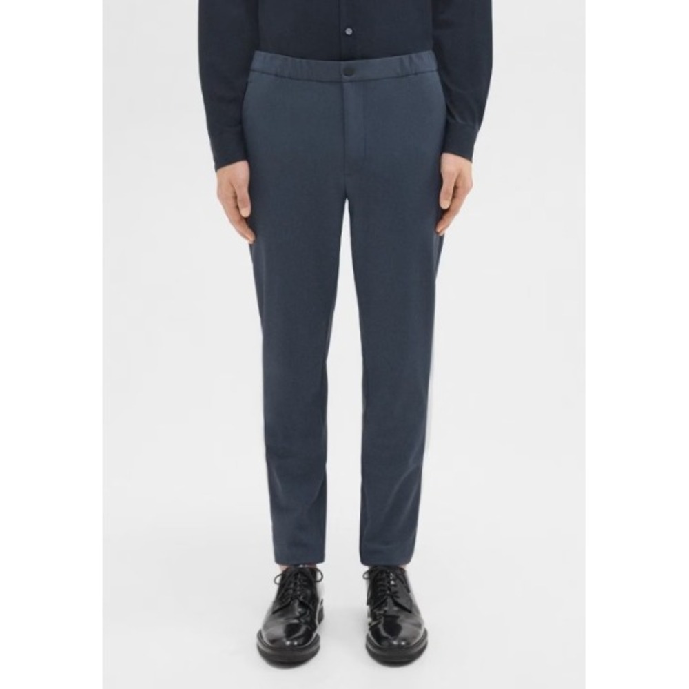 THEORY Terrance Jogger Pants In Precision Ponte Basalt Navy Blue Men Size XL